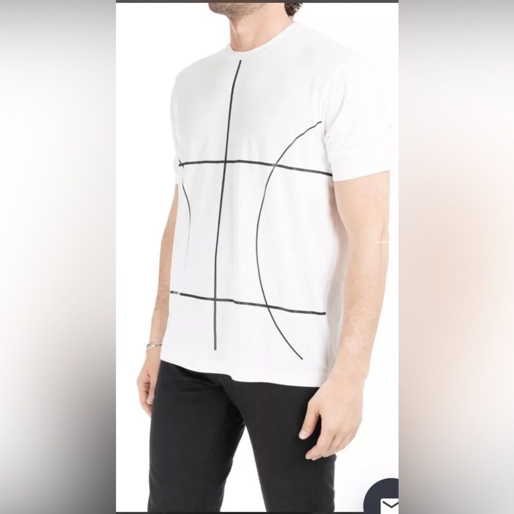 Blackbarrett by Neil Barrett Court  Lines Men’s Small White T Shirt